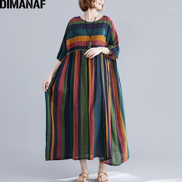 dimanaf plus size women dress vintage big size elegant lady vestidos summer print striped female clothing loose dress 5xl 6xl1, White;black
dimanaf plus size women dress vintage big size elegant lady vestidos summer print striped female clothing loose dress 5xl 6xl1, White;black
