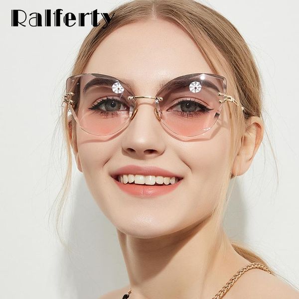 sunglasses ralferty cat eye women rimless crystal cloudy sun goggles gradient shades w18910, White;black
sunglasses ralferty cat eye women rimless crystal cloudy sun goggles gradient shades w18910, White;black