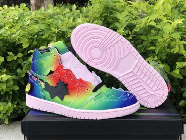 new j balvin x 1 high og basketball shoes multi-color rainbow tie dye jumpman 1s men women sports trainers sneakers size 5.5~12, White;red
new j balvin x 1 high og basketball shoes multi-color rainbow tie dye jumpman 1s men women sports trainers sneakers size 5.5~12, White;red