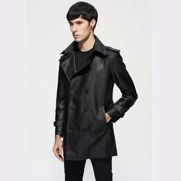 men's trench coats spring and autumn 2021 men thin belt lapel leather windbreaker male long section korean jackets mens slim trend coat, Tan;black
men's trench coats spring and autumn 2021 men thin belt lapel leather windbreaker male long section korean jackets mens slim trend coat, Tan;black