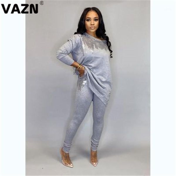 vazn autumn black gray color loose elegant style young 2019 set long sleeve long pant 2 piece sets night club sets1, White
vazn autumn black gray color loose elegant style young 2019 set long sleeve long pant 2 piece sets night club sets1, White