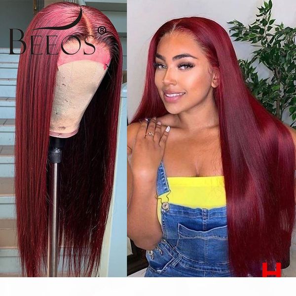 beeos pre plucked red burgundy 99j color 13*6 lace front human hair wigs bleached knots remy straight brazilian wig for women, Black
beeos pre plucked red burgundy 99j color 13*6 lace front human hair wigs bleached knots remy straight brazilian wig for women, Black