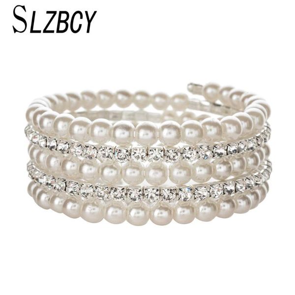 charm bracelets slzbcy office lady luxury multilayer rhinestones pearl cuff bracelets&bangles for women adjustable wristband engagement jewe, Golden;silver
charm bracelets slzbcy office lady luxury multilayer rhinestones pearl cuff bracelets&bangles for women adjustable wristband engagement jewe, Golden;silver