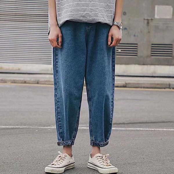 men's jeans spring autumn 2021 fashion simple loose straight solid color harlan pants korean style trendy cropped, Blue
men's jeans spring autumn 2021 fashion simple loose straight solid color harlan pants korean style trendy cropped, Blue