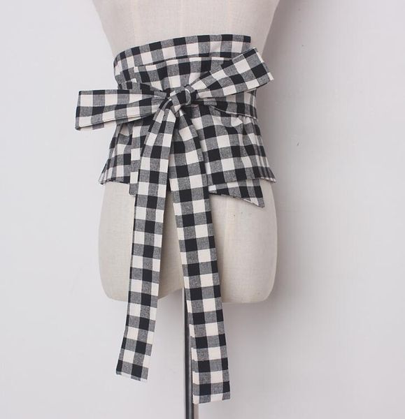 women's runway fashion wide checked big bow cummerbunds female vintage dress corsets waistband belts decoration wide belt r897, Black;brown
women's runway fashion wide checked big bow cummerbunds female vintage dress corsets waistband belts decoration wide belt r897, Black;brown