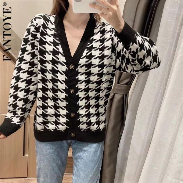 fantoye winter harajuku houndstooth cardigan women sweaters casual loose v-neck button sweater ladies knitted fitness 20201, White
fantoye winter harajuku houndstooth cardigan women sweaters casual loose v-neck button sweater ladies knitted fitness 20201, White