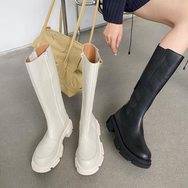 boots winter mid-calf knight high elastic women shoes round toe thick platform black leather botines mujer 202
boots winter mid-calf knight high elastic women shoes round toe thick platform black leather botines mujer 202