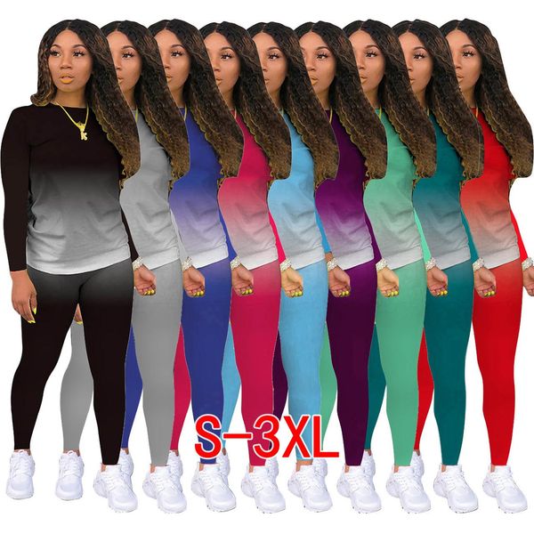 9 colors women two piece outfits desginer tracksuit solid gradient jogging suit casual sportswear women fall 2020 fashion, Gray
9 colors women two piece outfits desginer tracksuit solid gradient jogging suit casual sportswear women fall 2020 fashion, Gray