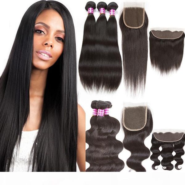 10a unprocessed straight lace frontal with bundles brazilian body wave virgin hair bundles with closures peruvian human hair extensions, Black;brown
10a unprocessed straight lace frontal with bundles brazilian body wave virgin hair bundles with closures peruvian human hair extensions, Black;brown