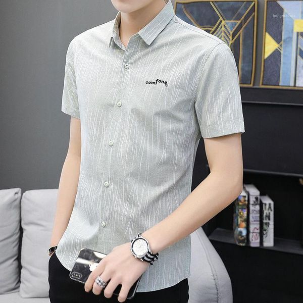 summer short-sleeved shirt slim style in korean version trend handsome men's stripes casual business half-sleeve inch shirt1, White;black
summer short-sleeved shirt slim style in korean version trend handsome men's stripes casual business half-sleeve inch shirt1, White;black