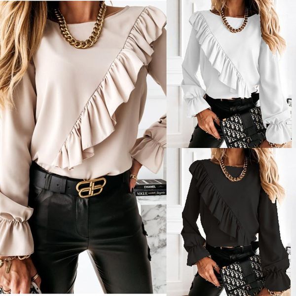 womens designer tshirts fashion flare sleeve solid color womens tees casual new females irregular falbala panelled, White
womens designer tshirts fashion flare sleeve solid color womens tees casual new females irregular falbala panelled, White