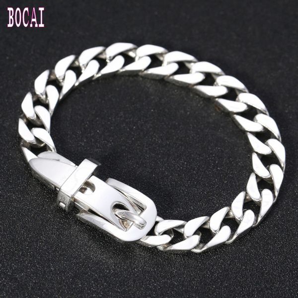 s925 sterling silver jewelry couple personality thai silver bracelet simple creative belt buckle men's silver bracelet q1201, Black
s925 sterling silver jewelry couple personality thai silver bracelet simple creative belt buckle men's silver bracelet q1201, Black
