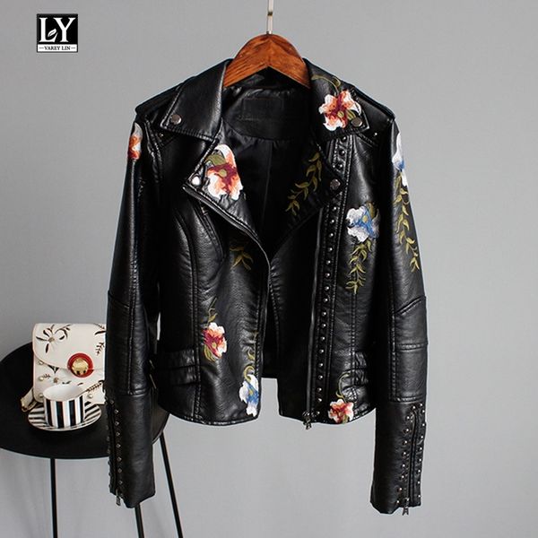 ly varey lin floral print embroidery faux soft leather jacket women pu motorcycle coat female black punk zipper rivet outerwear 210201
ly varey lin floral print embroidery faux soft leather jacket women pu motorcycle coat female black punk zipper rivet outerwear 210201