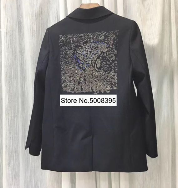 woman black blazer back strass rhinestone detail long sleeves single button flap pockets fashion coat 201201, White;black
woman black blazer back strass rhinestone detail long sleeves single button flap pockets fashion coat 201201, White;black