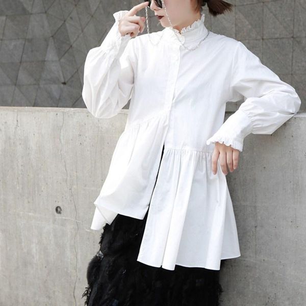 women elegant white sleeve for spring autumn stand collar long sleeve casual irregular blouse clothes
women elegant white sleeve for spring autumn stand collar long sleeve casual irregular blouse clothes