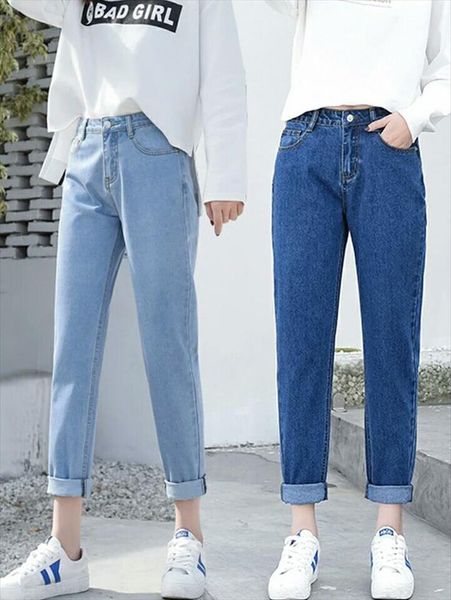 summer high waist chic jeans woman nine part loose thin all match directly cuffless trousers straight wide leg nine points jeans, Black
summer high waist chic jeans woman nine part loose thin all match directly cuffless trousers straight wide leg nine points jeans, Black