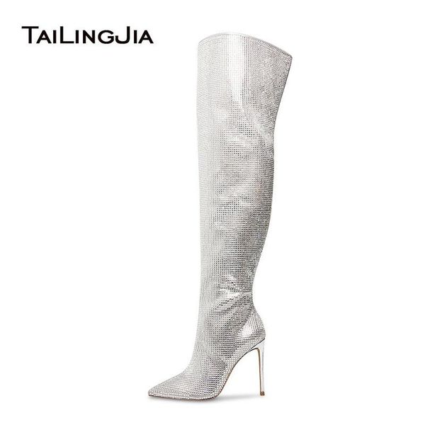 tailingjia luxury ladies stiletto high heel winter shoes 2020 pointed toe sparkling gorgeous rheinstone womens thigh high boots, Black
tailingjia luxury ladies stiletto high heel winter shoes 2020 pointed toe sparkling gorgeous rheinstone womens thigh high boots, Black