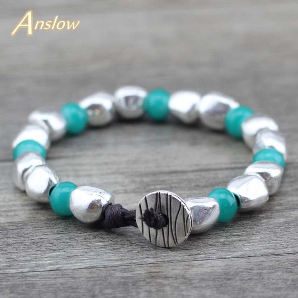 anslow selling bijoux femme marque de luxe strand punk rock strand bracelets for women men lady gift low0498lb, Black
anslow selling bijoux femme marque de luxe strand punk rock strand bracelets for women men lady gift low0498lb, Black
