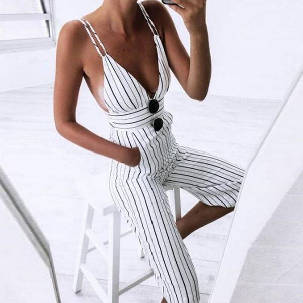 women's fashion romper strip clothes pants v-neck clubwear strap sleeveless suit backless beachwear night suit jumpsuit1, Black;white
women's fashion romper strip clothes pants v-neck clubwear strap sleeveless suit backless beachwear night suit jumpsuit1, Black;white