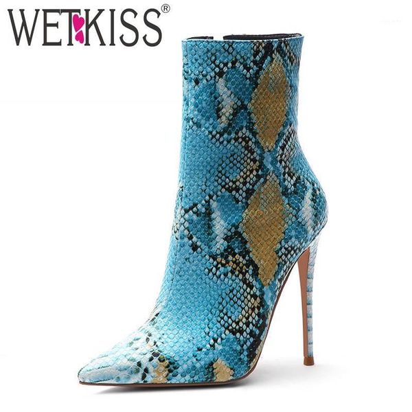 wetkiss colorful snake skin pu ankle boots women stiletto heels high booties para mulheres pointed toe party shoes female winter1, Black
wetkiss colorful snake skin pu ankle boots women stiletto heels high booties para mulheres pointed toe party shoes female winter1, Black