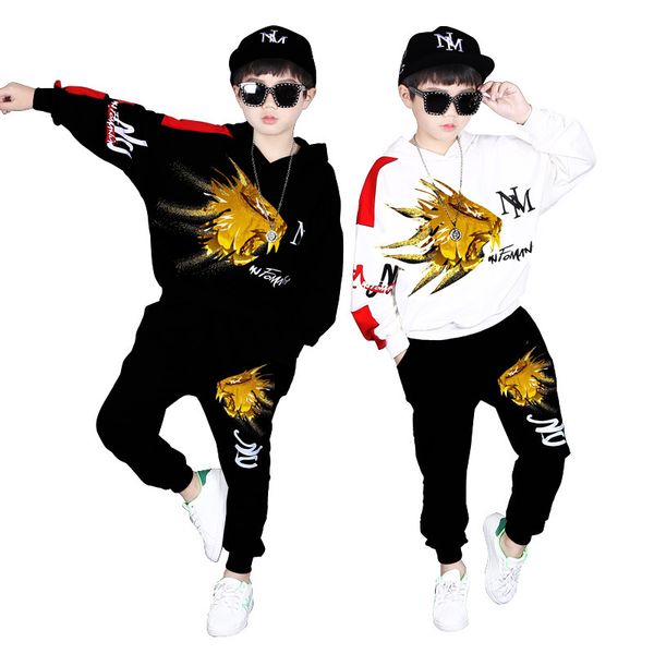 children's wear boys' suit autumn 2020 new autumn children's foreign style korean spring and autumn two piece suit for boys, White