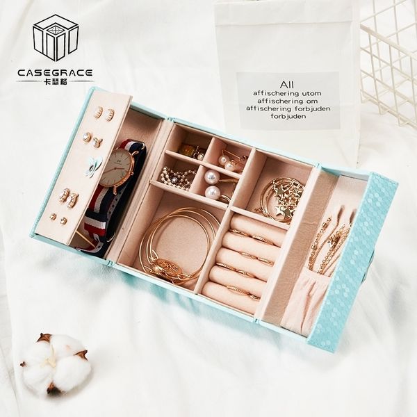casegrace korean sweet jewelry box organizer travel portable universal leather ring bracelet earring display storage box case t200808, Black;white
casegrace korean sweet jewelry box organizer travel portable universal leather ring bracelet earring display storage box case t200808, Black;white