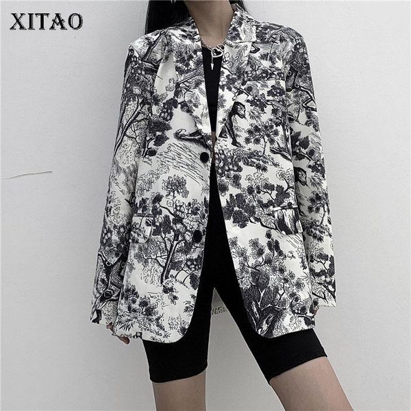 xitao print pattern vintage blazer fashion new women single breast full sleeve 2021 spring small fresh loose blazer coat zy4511, White;black
xitao print pattern vintage blazer fashion new women single breast full sleeve 2021 spring small fresh loose blazer coat zy4511, White;black