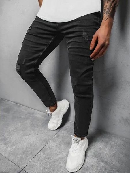 men ripped frayed skinny jeans g7sz#, Blue 
men ripped frayed skinny jeans g7sz#, Blue