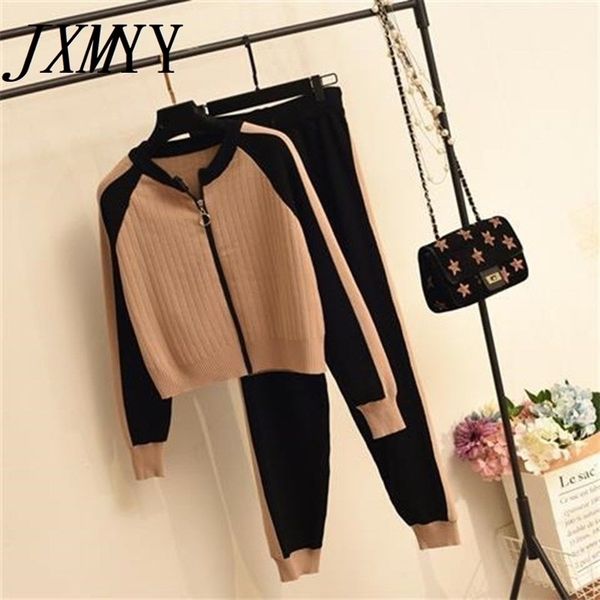 casual two-piece sweater cardigan jacket women autumn womens knitted suit fashion baseball sports zip and pants set 220315, White
casual two-piece sweater cardigan jacket women autumn womens knitted suit fashion baseball sports zip and pants set 220315, White