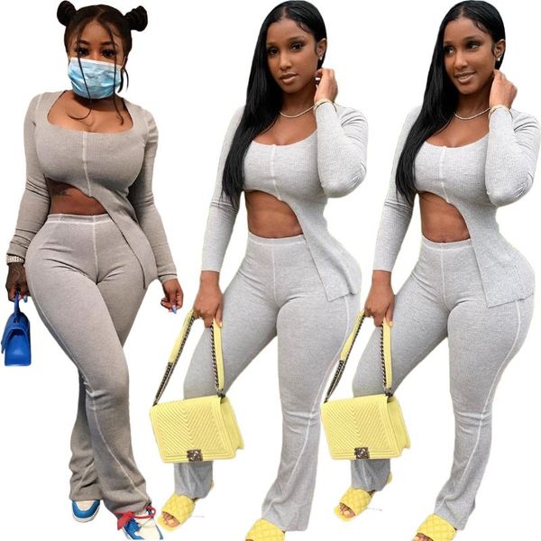 women's tracksuits 39q5203 autumn winter women casual home solid sports two piece set irregular and flare pants tracksuit sweatsuit out, Gray
women's tracksuits 39q5203 autumn winter women casual home solid sports two piece set irregular and flare pants tracksuit sweatsuit out, Gray