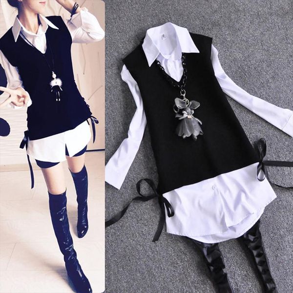 autumn winter women 2 pieces shirt set knitted vest white shirts fashion slim long blouse outwear with necklace 0.5kg
autumn winter women 2 pieces shirt set knitted vest white shirts fashion slim long blouse outwear with necklace 0.5kg