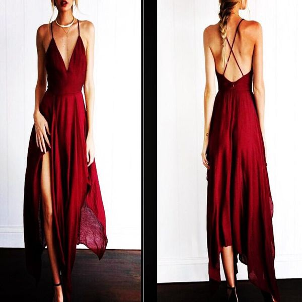leosoxs new summer solid deep v neck women's maxi dress fashion backless spaghetti strips irregular party ladies midi dress, Black;gray
leosoxs new summer solid deep v neck women's maxi dress fashion backless spaghetti strips irregular party ladies midi dress, Black;gray