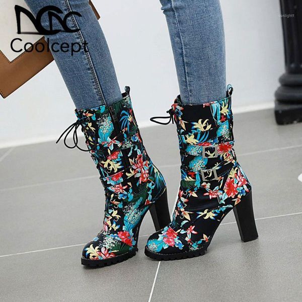 boots coolcept plus size 33-48 ladies buckle high heels motorcycle flowers zipper fashion women mid calf footwear1, Black
boots coolcept plus size 33-48 ladies buckle high heels motorcycle flowers zipper fashion women mid calf footwear1, Black