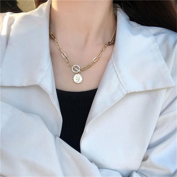1pcs new fashion ins necklace beauty head double-layer necklace female tide simple coin pendant clavicle chain, Silver
1pcs new fashion ins necklace beauty head double-layer necklace female tide simple coin pendant clavicle chain, Silver