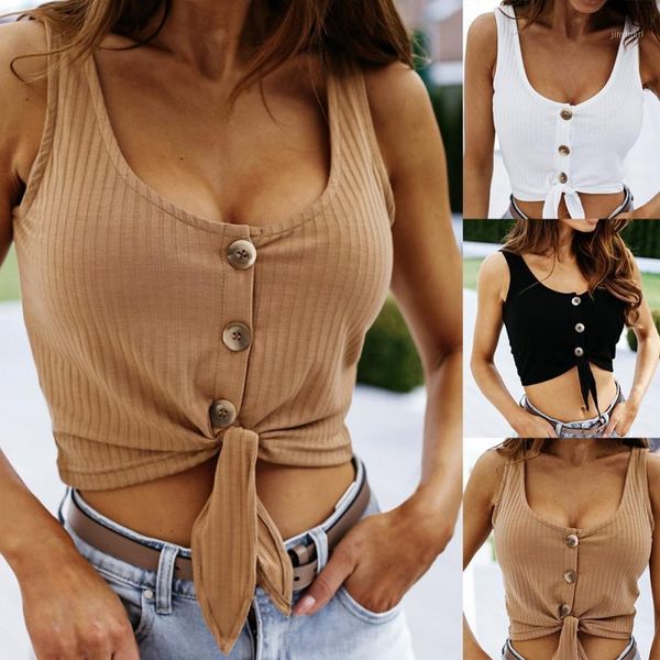 2020 summer fashion ladies streetwear hanging round neck button vest, White;black
2020 summer fashion ladies streetwear hanging round neck button vest, White;black