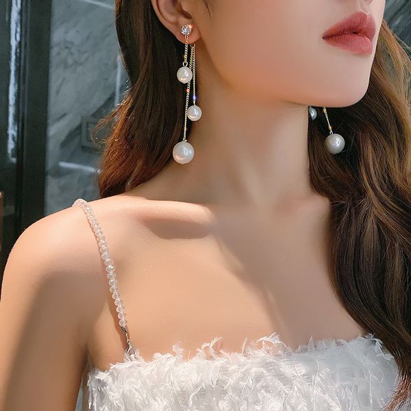 pearl trendy water drop earring women dangle earrings long tassel earrings korean earrings female fashion jewelry, Silver
pearl trendy water drop earring women dangle earrings long tassel earrings korean earrings female fashion jewelry, Silver
