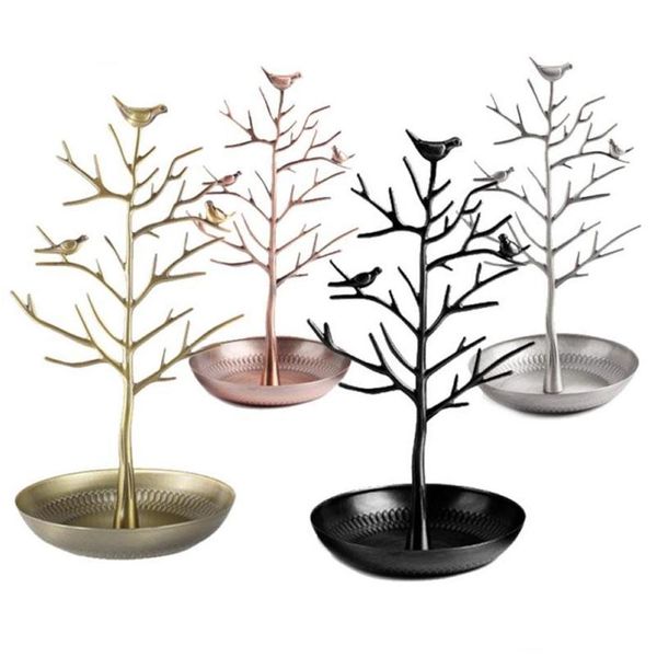 bird tree jewelry display stand earring necklace bracelet rack holder display jewelry holder wqqlh, Black