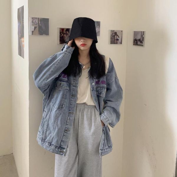 women denim jacket 2021 new popular lapel loose street trend woman long-sleeve casual jacket for female, Black;brown
women denim jacket 2021 new popular lapel loose street trend woman long-sleeve casual jacket for female, Black;brown