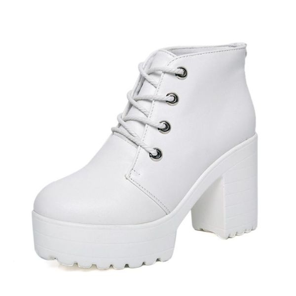 women's ankle boots 2020 spring autumn women punk lace up platform creepers white black solid high heel shoes woman pumps 35-39
women's ankle boots 2020 spring autumn women punk lace up platform creepers white black solid high heel shoes woman pumps 35-39