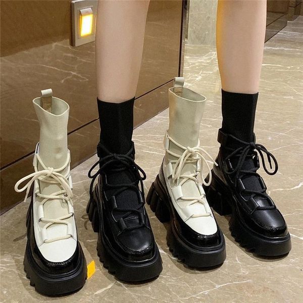 2021 women platform ankle sock boots lady 8cm high heels height increasing students botas stretch streetwear booties chunky shoe #el3x, Black
2021 women platform ankle sock boots lady 8cm high heels height increasing students botas stretch streetwear booties chunky shoe #el3x, Black