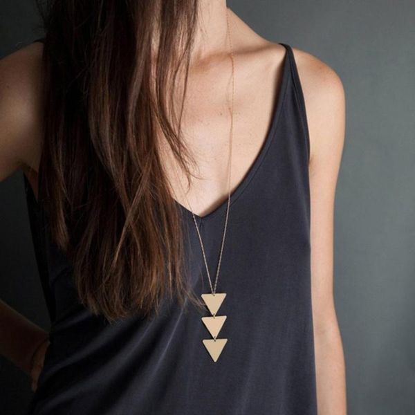 pendant necklaces fashion female geometric triangle long chain choker women necklace statement jewelry for clothing accessories, Silver
pendant necklaces fashion female geometric triangle long chain choker women necklace statement jewelry for clothing accessories, Silver