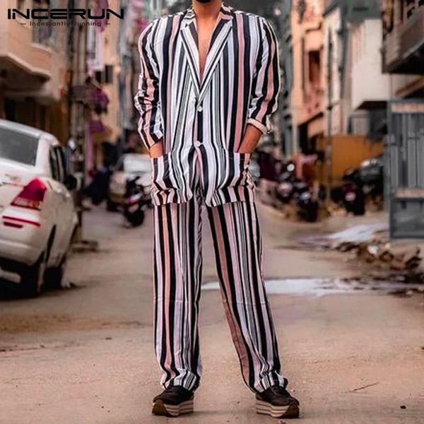 men's tracksuits fashion striped men sets incerun leisure long sleeve lapel shirts elastic waist pants 2 pieces hawaiian man loose pock, Gray
men's tracksuits fashion striped men sets incerun leisure long sleeve lapel shirts elastic waist pants 2 pieces hawaiian man loose pock, Gray