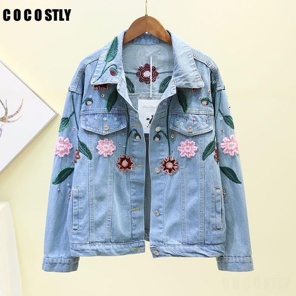 women floral embroidery denim jacket lady elegant single breasted slim jeans coat autumn outwear basic denim jacket1, Black;brown
women floral embroidery denim jacket lady elegant single breasted slim jeans coat autumn outwear basic denim jacket1, Black;brown