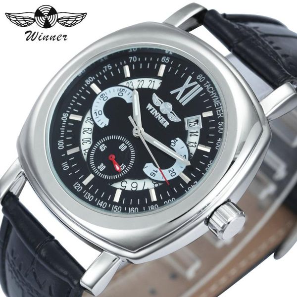 wristwatches winner fashion men watch leather strap roman numerals calendar dial sports auto mechanical wrist, Slivery;brown
wristwatches winner fashion men watch leather strap roman numerals calendar dial sports auto mechanical wrist, Slivery;brown
