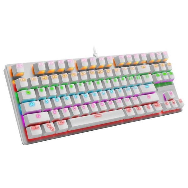 mechanical keyboard wired gaming keyboard led white black 87 keys for game lappc computer gamer 919-10
mechanical keyboard wired gaming keyboard led white black 87 keys for game lappc computer gamer 919-10