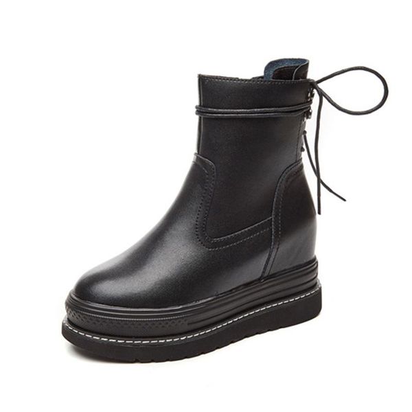 genuine leather chunky boots women winter shoes hidden heel wedges shoes for woman rubber sole female ankle boot winter boots, Black
genuine leather chunky boots women winter shoes hidden heel wedges shoes for woman rubber sole female ankle boot winter boots, Black