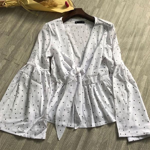 women's blouses & shirts blusas mujer 2021 spring blouse women vintage long sleeve v-neck female slim dot, White
women's blouses & shirts blusas mujer 2021 spring blouse women vintage long sleeve v-neck female slim dot, White