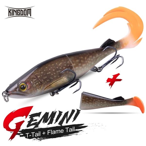 kingdom gemini fishing lures 14g 28g 41g sinking wobblers abs body with soft t-tail and flame tail swimbaits soft lure for pike 220207
kingdom gemini fishing lures 14g 28g 41g sinking wobblers abs body with soft t-tail and flame tail swimbaits soft lure for pike 220207