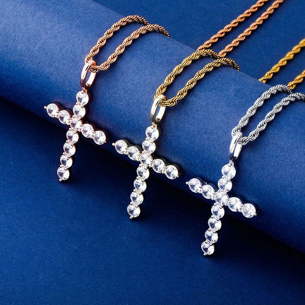 luxury bling zircon cross necklaces fashion gold silver color copper cross trendy necklaces for men women hip hop pendant necklaces
luxury bling zircon cross necklaces fashion gold silver color copper cross trendy necklaces for men women hip hop pendant necklaces