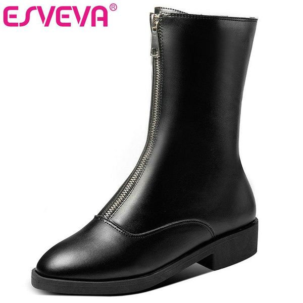 boots esveva 2021 autumn women shoes zipper ankle square low heel cow leather +pu round toe motorcycle platform size 34-43, Black
boots esveva 2021 autumn women shoes zipper ankle square low heel cow leather +pu round toe motorcycle platform size 34-43, Black